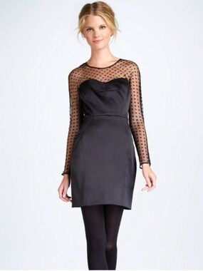 Milly Black Illusion Dress – Size 6 – Silk Detail